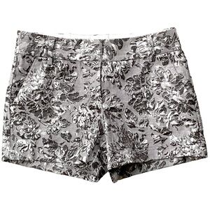 Lauren Conrad LC Metallic Floral Brocade Pocket Shorts Dressy Casual Size 2
